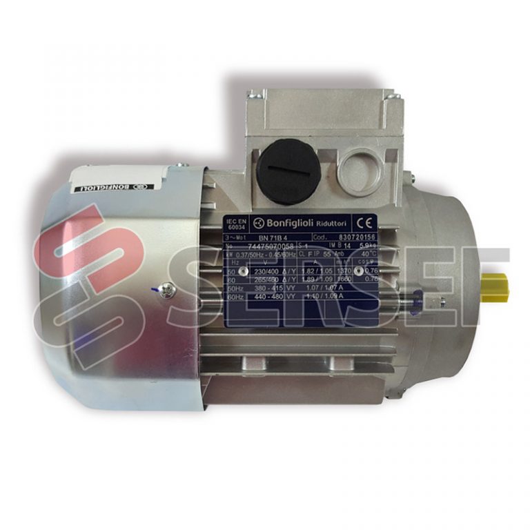 MOTOR BN71B4 IMB14 RPM=1660 V=230-400/265/460V 0.37/0.45KW HZ=50/60 IE1 ...